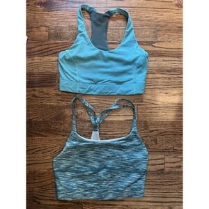 Outdoor‎ Voices Teal/ Blue XS Sports Bras Lot Of 2 NO pads Hiking Yoga Workout